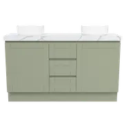 New England Joinery 1500mm Diadem Double Basin Freedom Top Floorstanding Vanity