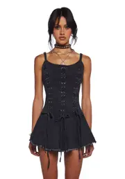 [Current Mood] Little Miss Attitude Mini Dress - Black