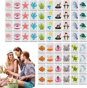Mah Jongg Sets - Mahjong Game Set | Flag Pattern Mahjong Tile Blocks Games Set | Seaside Escapes Family Boards Games, Family Party Games Blocks Mahjong Tiles Set for Picnic