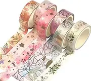 YUBX Gold Washi Tape Set VSCO Foil Decorative Tape for DIY Crafts, Bullet Journals, Planners, Scrapbooking, Wrapping