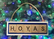 Hoyas Christmas Ornament Georgetown GTown Scrabble HandCrafted Made in USA