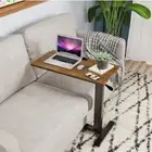 Gas-Lift Overbed Bedside Table Tilting Laptop Computer Standing Desk Steel Frame