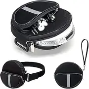 [Soicpic] Portable CD Player Holder with CD Case, Water Resistant Fanny Pack with Wrist Strap for Women & Men (6.5inch)., Black, Small