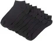 [Jeff Banks] Light Fine Gauge Cotton Trainer Socks 7 Pair Mens 7-11 Smooth & Soft Black