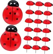 jojofuny 20pcs Cute Ladybug Push Pins for Office Decorative Thumb Tacks for Bulletin Boards Cork Boards Maps for Photos Notes Posters