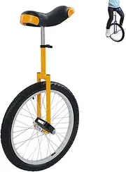 Fitness Unicycle for Balance Training – 30.7–35.4in Adjustable Seat, 165lbs Capacity, Great for Indoor & Outdoor Sports Cycling(Yellow)