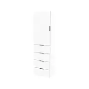 Lugna 2048 x 600 x 380mm White 3 Shelf 4 Drawers Left Hinged Door Storage Cabinet - White