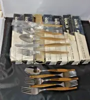 35pc (7-5pc) Place Settings Vintage Gold Plated Stainless Japan +6 xtra (41pcs)