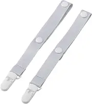 Daiya 030550 Baby Stroller Toy Clip & Strap Stroller Toy Strap Anti-Slip Hand Towel Handkerchief Shoe Hat Pacifier Holder Pacifier Clip Fall Prevention Gray White Stroller Blanket Clip