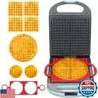 Baker's Friend Multi Shapes Waffle Iron, A Combo of Mini Waffle Maker, Americ