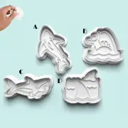 Cute Shark Ocean Great White Cookie Fondant Cutter Embosser + Handle - FREE POST