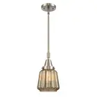 Innovations Chatham 1 Light 9.1" Mini Pendant, BSN/MC/Ribbed - 447-1S-SN-G146