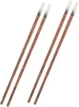 2 Pairs Non Slip Wooden Chopsticks and Convenient Asian Utensils for Everyday Use Reusable Dishwasher Safe Natural Eating Tools for Chinese Cuisine