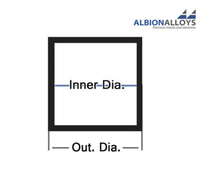 Albion Alloys Imperial Range - Square Brass Tube #Out. Dia. 1/8