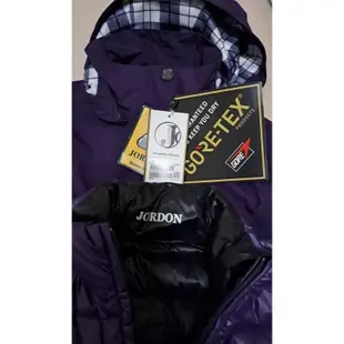 全新 JORDON 橋登GORE-TEX 兩件式連帽外套(內-羽絨背心) 女款S號 深紫