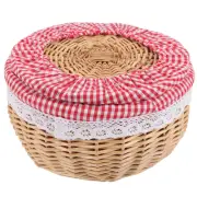 Desktop Basket Bread Baskets for Serving Storage with Lid Wicker