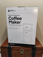 AdirChef Single Serve Mini Travel Coffee Maker & 15 oz. Travel Mug Coffee Tum...