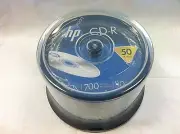 50-Pack HP Logo 52X CD-R CDR Blank Disc Cake Box FREE PRIORITY MAIL SHIPPING