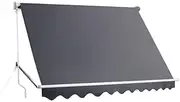 Instahut Outdoor Blinds, 2.8 x 2.1m Privacy Screen Window Blind Retractable Pivot Arm Awning Canopy Sun Shade Waterproof Gazebo Awnings for Home Patio, with Mounting Bracket Hand Crank Grey