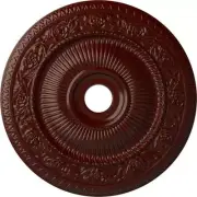Ekena Millwork Ceiling Medallion Polyurethane Logan Circle Brushed Mahogany