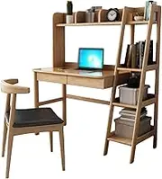 Kids Desk and Chair Set,Kids Study Desk Chair,Study Table with Storage Shelves and Drawers, Suitable for Reading, Drawing and Learning (Color : Brown 1)