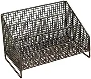 Records Display Stand Desktop Organizer Practical Tabletop 3 Compartment Storage Rack for Brochure Postcards files Collections, Black, 36cmx22cmx24cm