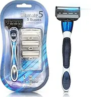 The Ultimate 5 Razors for Men – Premium Shaving Razors for Men with 5 Razor Blades – Exfoliating Bar and Aloe Vera Infused Lubricant – Removable Face Razor Head with Sharp Flexible Blades