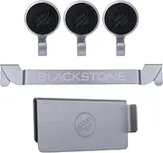 Blackstone 5188 Rear Gate, 3 Magentic Hooks and Tool Combo, Flat Top Griddle Accessories, Stainless Steel Barbeque Cooking Utensil Holder and Grease Guard, Silver