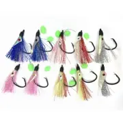 8x6/0 Flasher DIY Rigs Fishing Hook 5 Different Colors Snapper Rigs Tackle