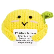 FreeNFond Positive Lemon, Funny Crochet Potato Partner with Positive Card, Cu...