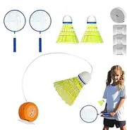 Automatic Rebound Badminton - Badminton Trainer,Adjustable Hand-Eye Coordination Rebound Shuttlecock Practice Portable Racket Swing Set for Indoor