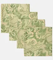 [Cabana] Cabana Iris set of 4 floral printed linen napkins One Size green