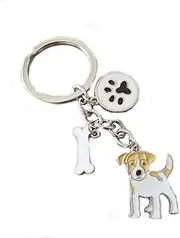 Dog Keychain Ring, Cool Cute Pet Dog Keyring Bag Charm Mini Metal Key Ring Keyfob