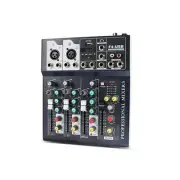 Sound Mixer with USB Professional 4 Channel Audio Amplifier DJ Mixing Console