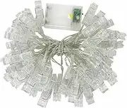 30/50 LED Hanging Picture Photo Peg Clip Fairy String Lights Wedding Party Decor (50)