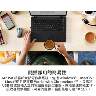 Logitech 羅技 M235n 無線滑鼠 2.4GHz 滑鼠 無線 藍芽 輕巧 文書滑鼠 辦公 LOGI082