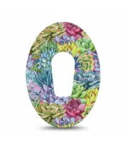 ExpressionMed Dexcom G6 Blue Succulents Patch 4 Pack