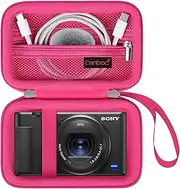 Canboc Carrying Case for Sony ZV-1/ ZV-1F/ ZV-1 II Digital Camera for Content Creators, Sony ZV1 Vlogging Camera Bag, Zipper Mesh Pocket fits USB Cable, Batteries, Rosered