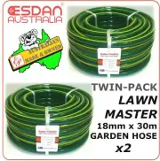 GARDEN WATERING HOSE 18mm 3/4" x 30m LAWN PIPE GRASS AUSTRALIAN ESDAN UV x2
