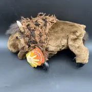 Folkmanis Bison Buffalo Full Body Hand Puppet 15" Plush Toy Retired Rare