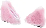 X AUTOHAUX 1 Pair Universal Bicycle Motorcycle Self Adhesive Plush Cat Ears Shape for Helmet Decoration Accessory White Pink