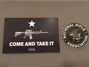 NRA National Rifle Association Sticker Come & Take It (Lot of 2) SHOT SHOW 2025