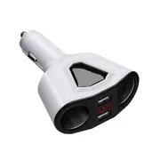 3.1A Dual USB Car Charger LED Power Socket Charger Adapter With 2 Port Cigarette Lighter WHITE COLOR