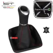 Leather ICT gear shift knob boot for Ford Galaxy 2 WA6 6gear thread red C65