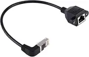 KMLPJP 30cm RJ45 Male Bent Down to RJ45 Female LAN Extension Cable