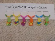 "FLIP FLOPS" SUMMER, SHOES SET OF 6 HAND CRAFTED WINE GLASS CHARMS