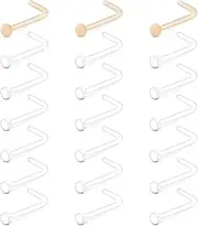 Longita Clear Nose Studs Clear Nose Rings for Work Plastic Nose Rings for Surgery Clear Nose Piercing Retainer Nose Retainer 18g Plastic Nose Stud 20g Invisible Nose Ring Spacers Skin Color