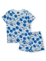 Tilt Elasticated Waist Boys 8-16 Knit Short Pyjama Set, Blue, Size 14