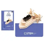 Wooden Paddle Boat Craft Kit Battery Powered Kids Model Science Toys