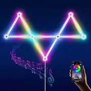 RGBIC Gaming Lights, Smart LED Wall Light Lines Gaming Setup Lights for Decoration, Ambient Light Compatible with Alexa Google Assistant, Music Sync, App/Voice Control for Bedroom Living Room TV
